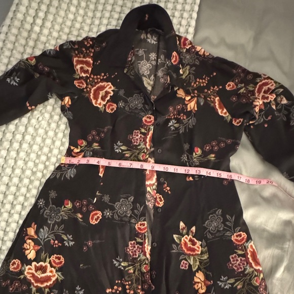 Zara Premium Denim Women’s Collection Black Multicolor Floral Boho Maxi Dress - Picture 3 of 3